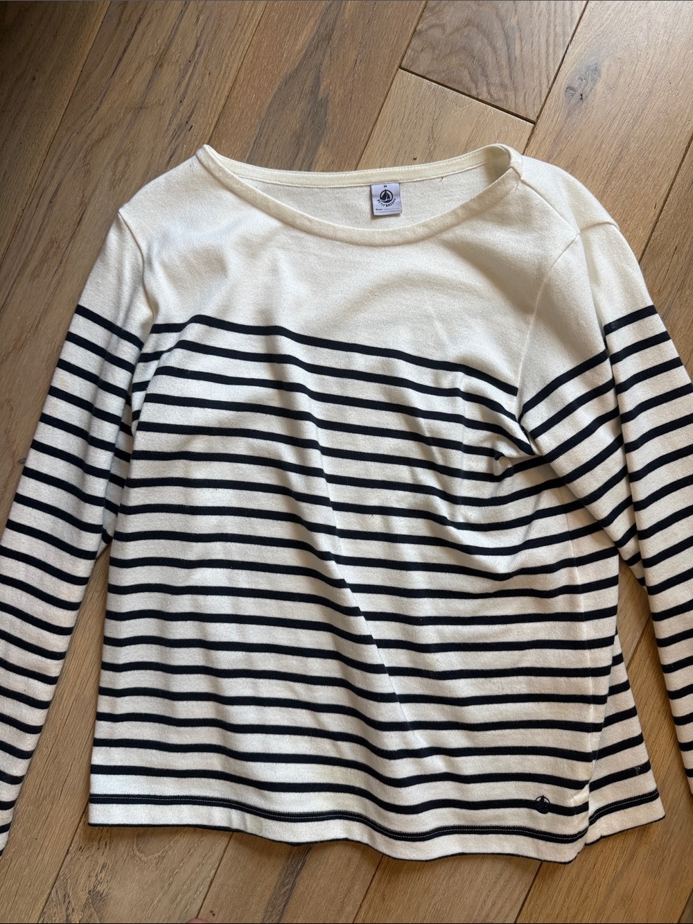 Petit Bateau Cream Crewneck Top